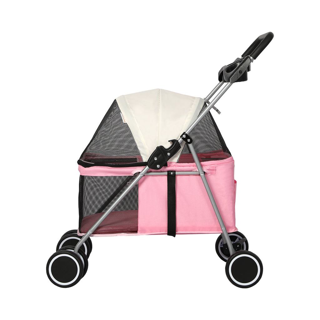 PaWz Pet Stroller Dog Cat Carrier Foldable Pink-1975420406949089281