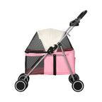 PaWz Pet Stroller Dog Cat Carrier Foldable Pink-1975420406949089281