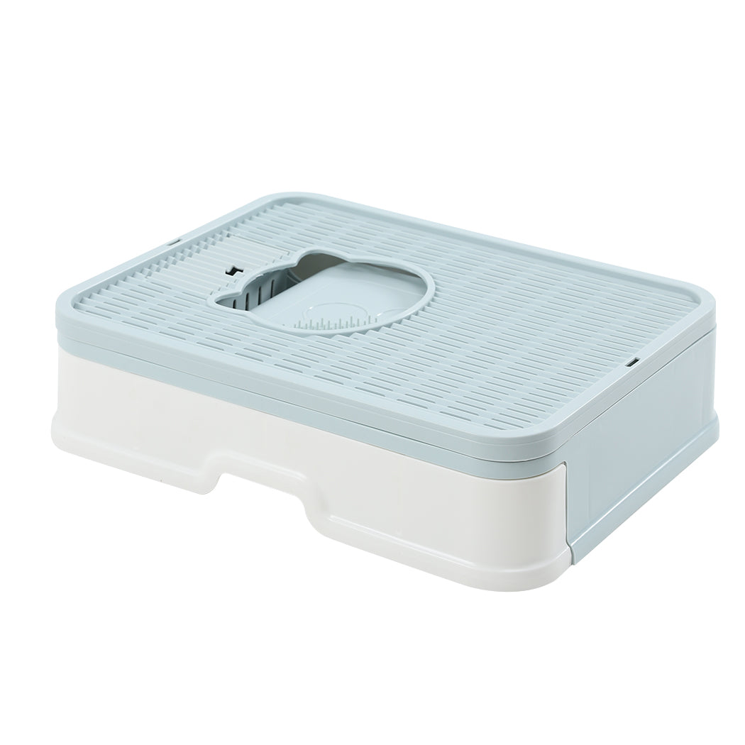 PaWz Foldable Cat Litter Box Tray Enclosed Blue-1975420460065755137