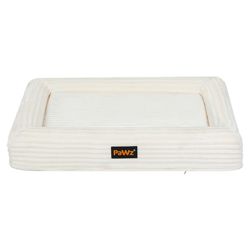 Pawz XL Size Orthopedic Dog Bed with Corduroy Removable Cover Waterproof Washable Beige-1975420347792625665