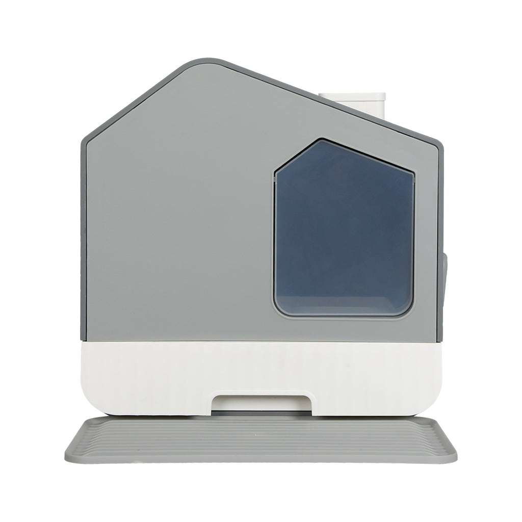 PaWz Fully Enclosed Cat Litter Box Mat Grey-1975420395884515329