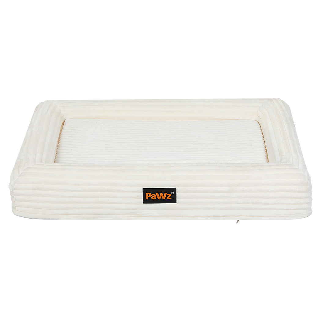 Pawz L Size Orthopedic Dog Bed with Corduroy Removable Cover Waterproof Washable Beige-1975420347398361089