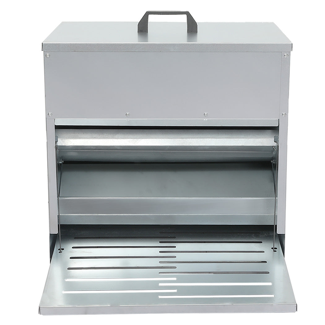 PaWz 10KG Auto Chicken Feeder Dispenser Galvanised Steel-1973193513172602881