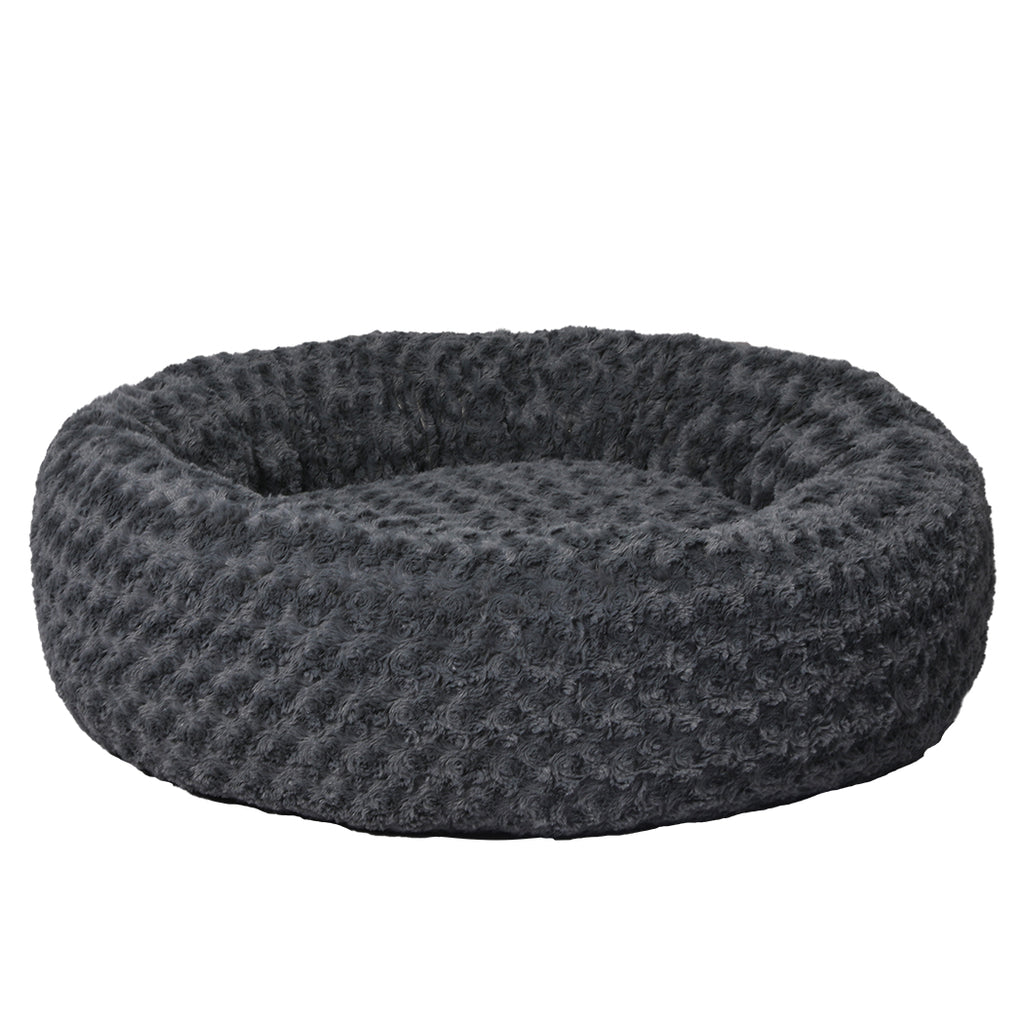 PaWz Calming Dog Bed Warm Soft Plush L Dark Grey Large-1973193664826052609