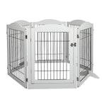 PaWz 6 Panels Pet Dog Playpen Puppy White-1973193674594586625