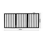 PaWz 3 Panels Wooden Pet Gate Dog Fence Black 139CM-1973193641983873026