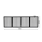 PaWz 4 Panels Wooden Pet Gate Dog Fence Black 600x 3MM-1973193642772402178