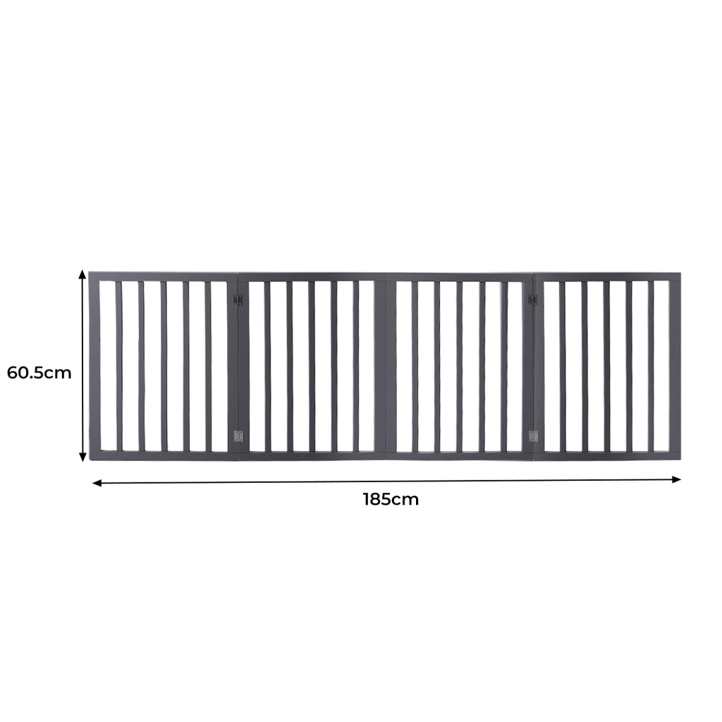 Wooden Pet Gate Dog Fence Retractable Grey 600x 3MM-1973193642998894594