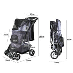 PaWz Large Pet Stroller Dog Cat Carrier Plaid-1973193718055964674