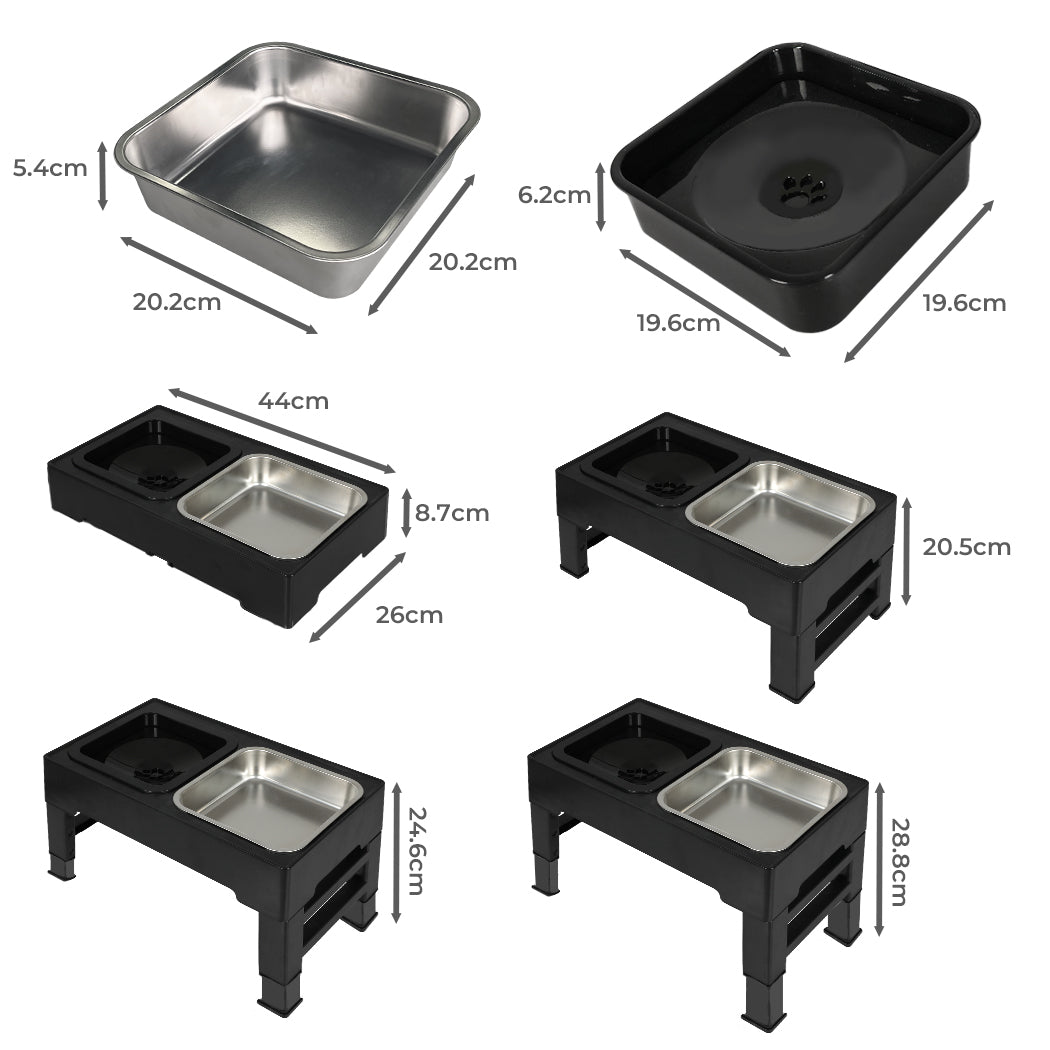 PaWz Elevated Pet Feeder 4 Height Adjustable-1975420394634612738