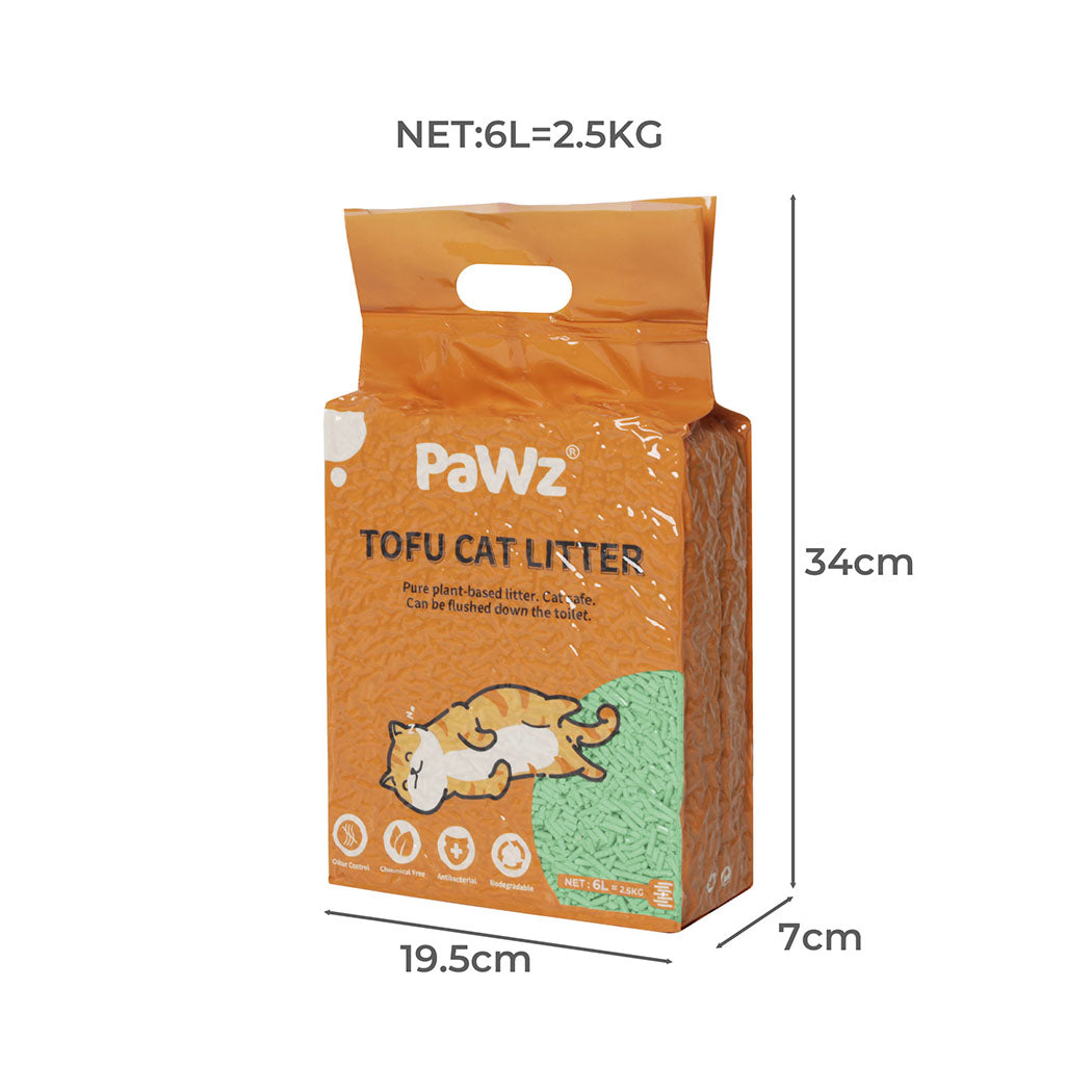 PaWz 2.5kg Tofu Cat Litter Clumping Green Tea x12-1973193453022089218