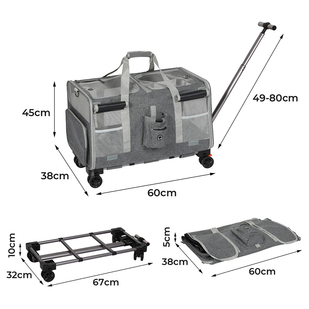 Pawz Pet Carrier 4 Wheel Portable Rolling Foldable-1975420341769605122