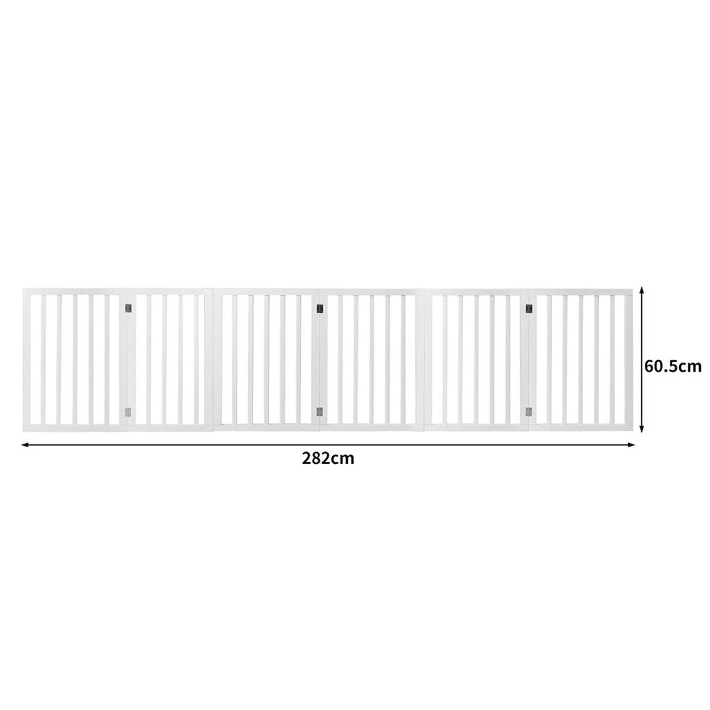 PaWz Wooden Pet Gate Dog Fence Safety White 100 Pack-1973193643762257922