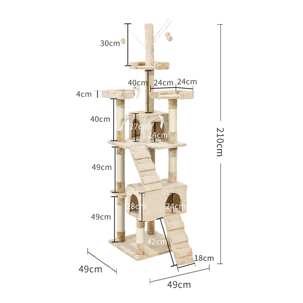 PaWz Cat Tree Scratching Post Scratcher Beige-1975420471109357570