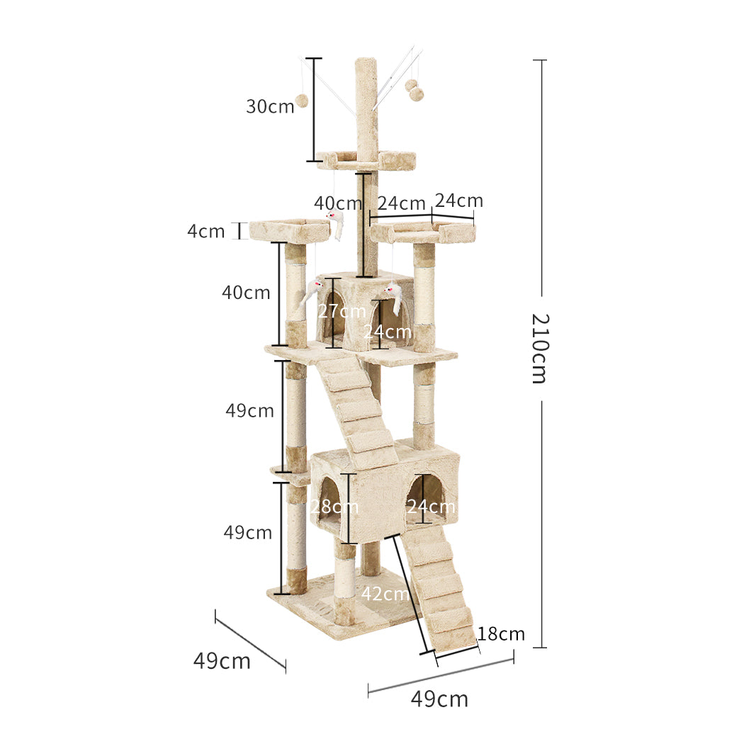 PaWz Cat Tree Scratching Post Scratcher Beige-1975420471109357570