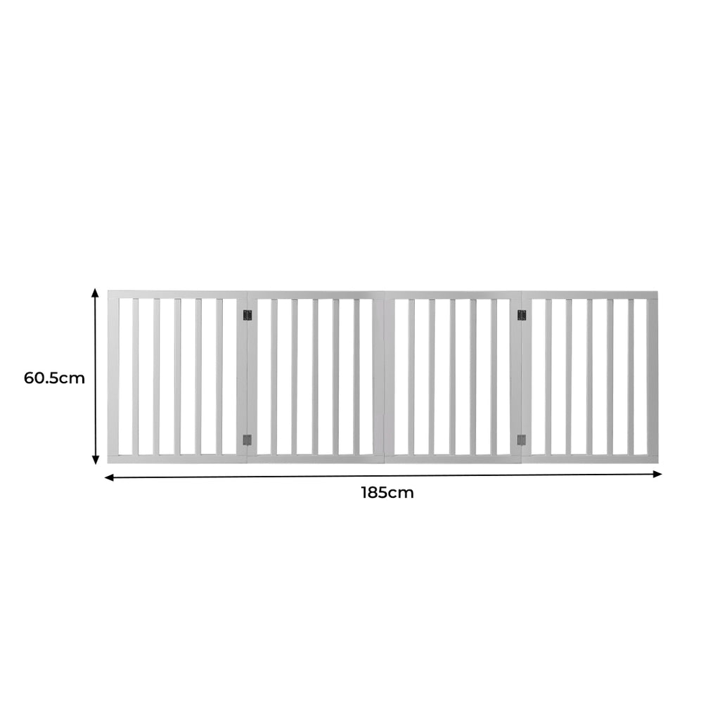 Wooden Pet Gate Dog Fence Retractable White 600x 3MM-1973193643191832578