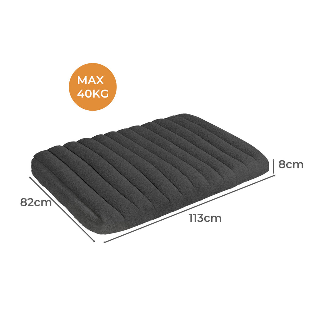 Pawz XL Size Orthopedic Dog Bed with Sherpa Plush Removable Cover in Grey-1973193542683725826