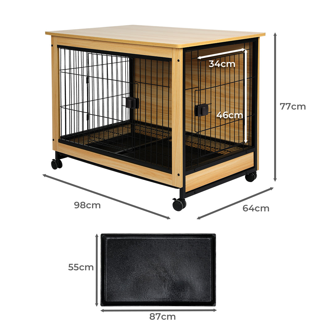 PaWz Wooden Wire Dog Kennel Side End XL X-Large-1973193672904282114