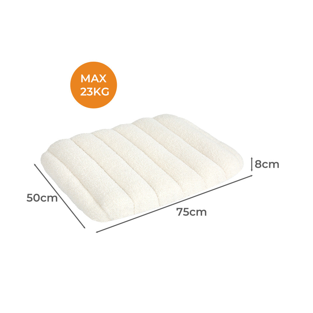 Pawz M Size Orthopedic Dog Bed with Sherpa Plush Removable Cover in White-1975420345263460354