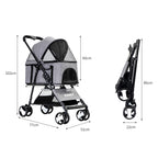 PaWz Large Pet Stroller Dog Cat Travel Grey-1973193718618001410