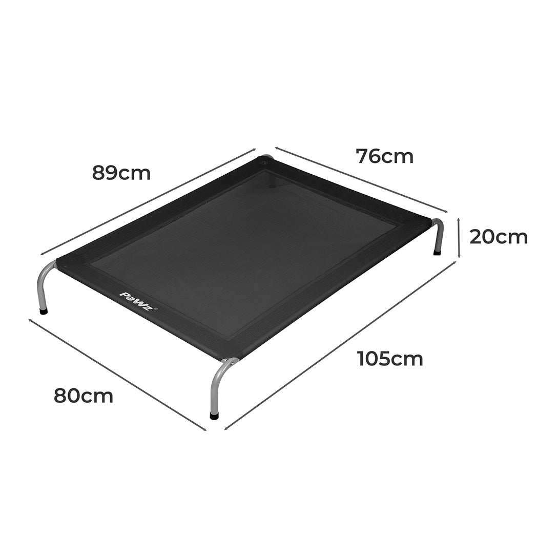 PaWz Elevated Trampoline Pet Bed Dog L Black Large-1973193688523870210