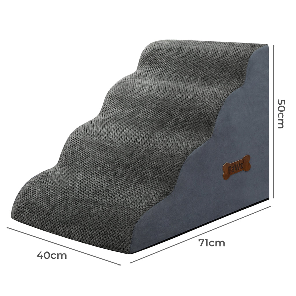 Pawz 4 Steps Pet Stairs Dog Ramp High Density Foam Grey-1973193539760295938