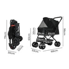 PaWz Pet Stroller Dog Cat Carrier Foldable Black-1973193719184232450