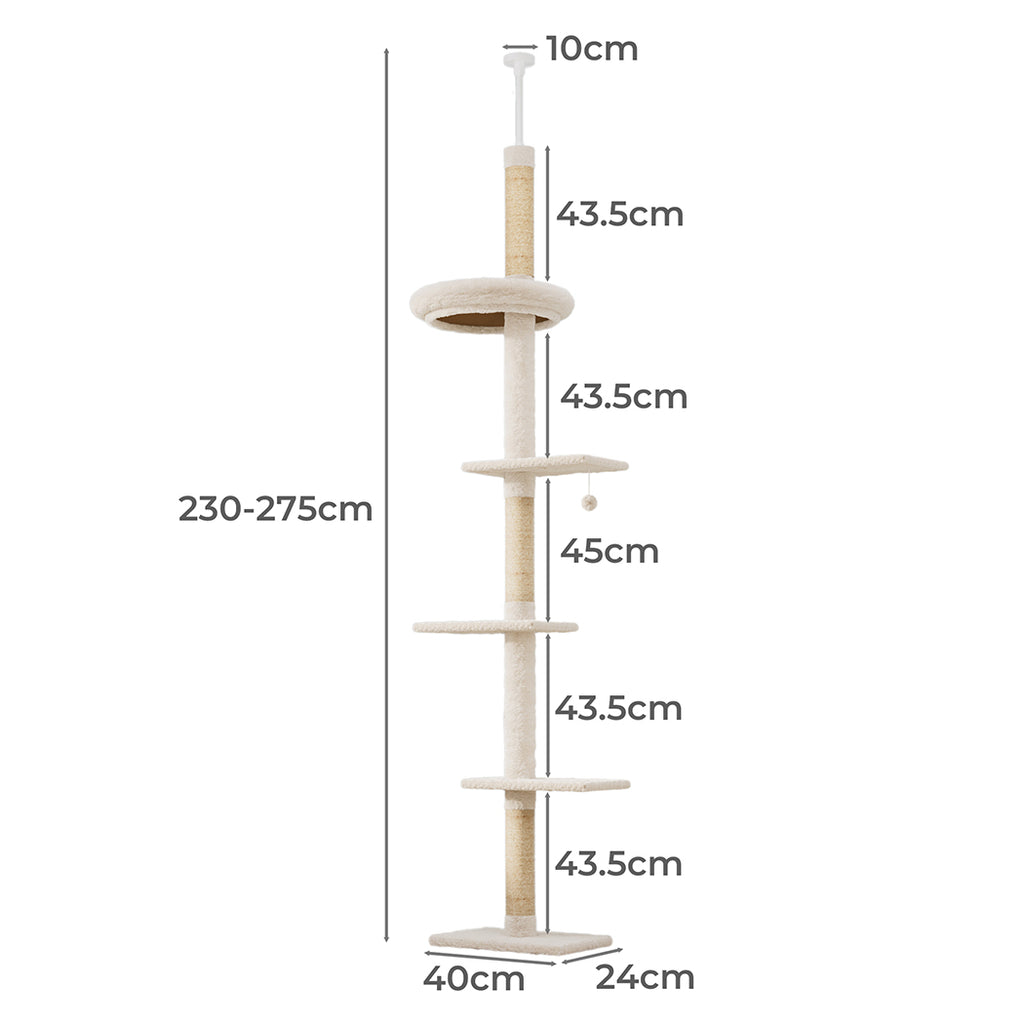 Pawz Cat Tree Tower Scratching Post Scratcher 230-275cm-1973193540146171906