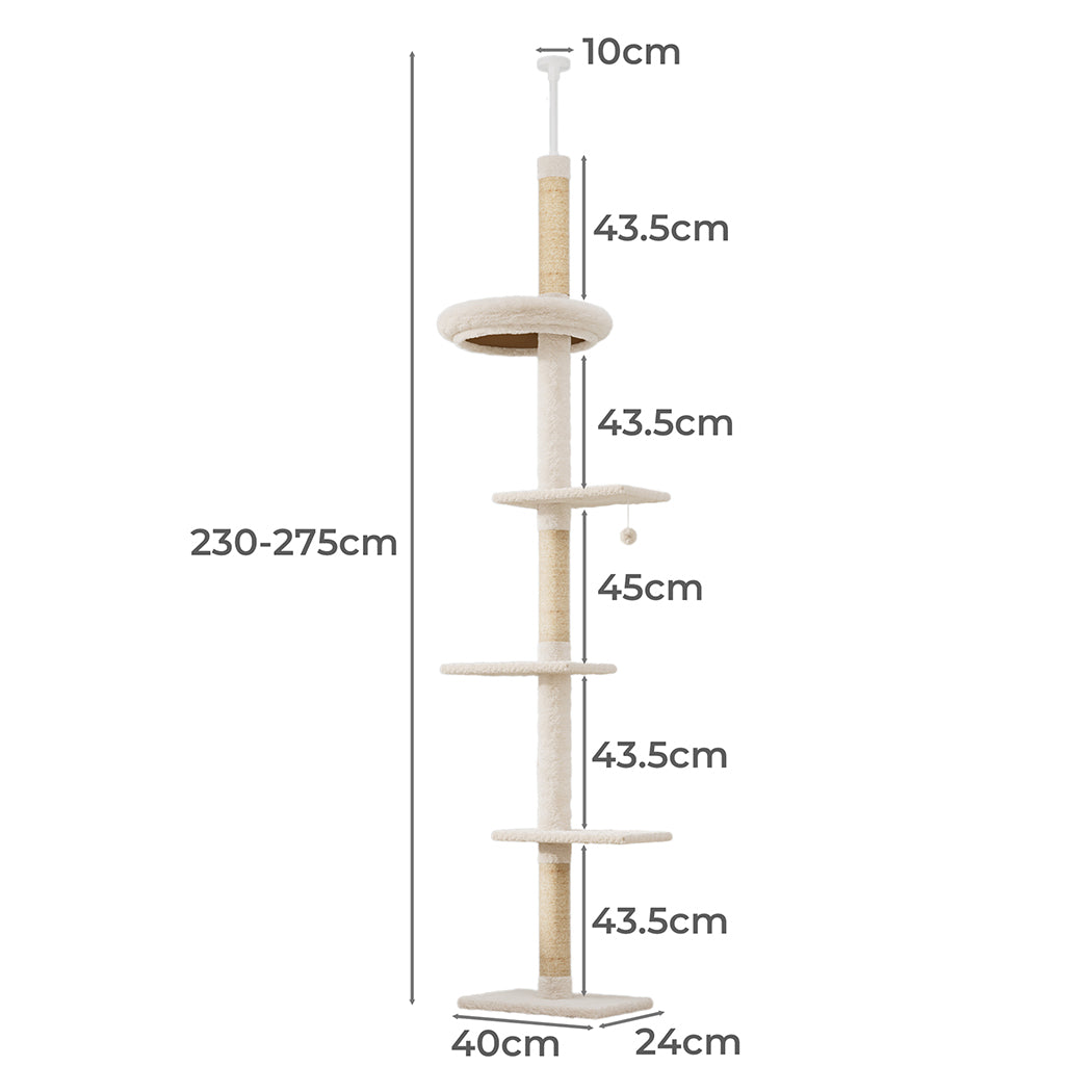 Pawz Cat Tree Tower Scratching Post Scratcher 230-275cm-1973193540146171906