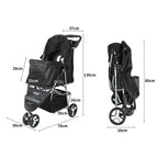 PaWz Large Pet Stroller Dog Cat Carrier Black-1973193717858832386