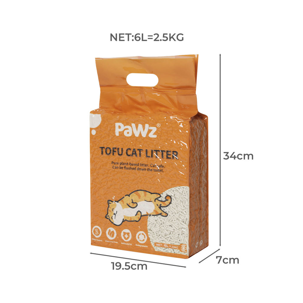 PaWz 2.5kg Tofu Cat Litter Clumping Natural x12-1973193453944836098