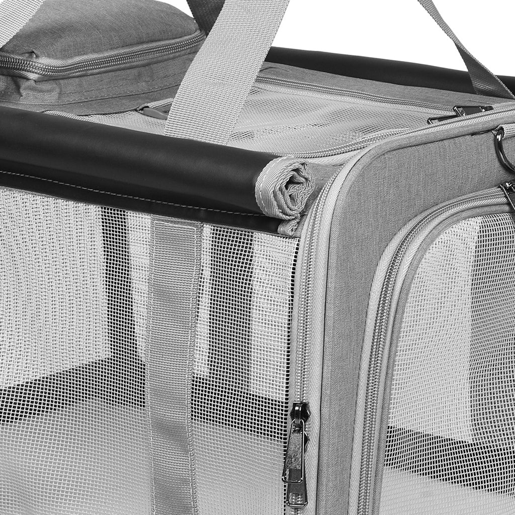 Pawz 3 in 1 Pet Soft Crate Dog Cat Carrier M Size Grey-1975420341211762691