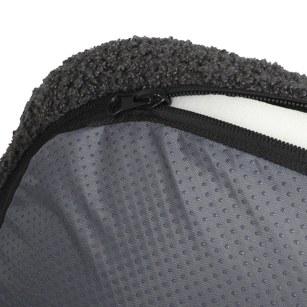 Pawz M Size Orthopedic Dog Bed with Sherpa Plush Removable Cover in Grey-1975420345087299587
