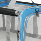 Pawz 3 in 1 Pet Soft Crate Dog Cat Carrier M Size Blue-1975420341031407619