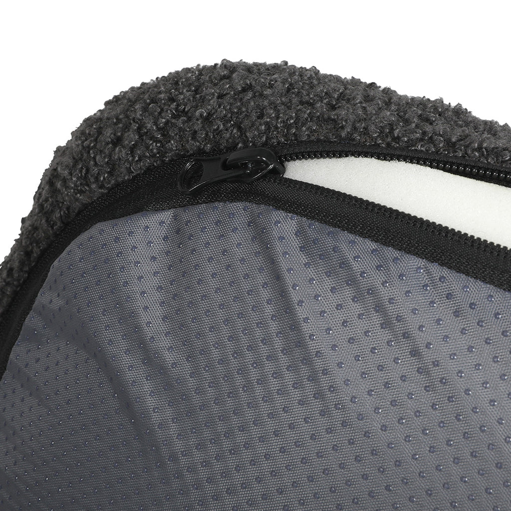 Pawz S Size Orthopedic Dog Bed with Sherpa Plush Removable Cover in Grey-1975420345443815427