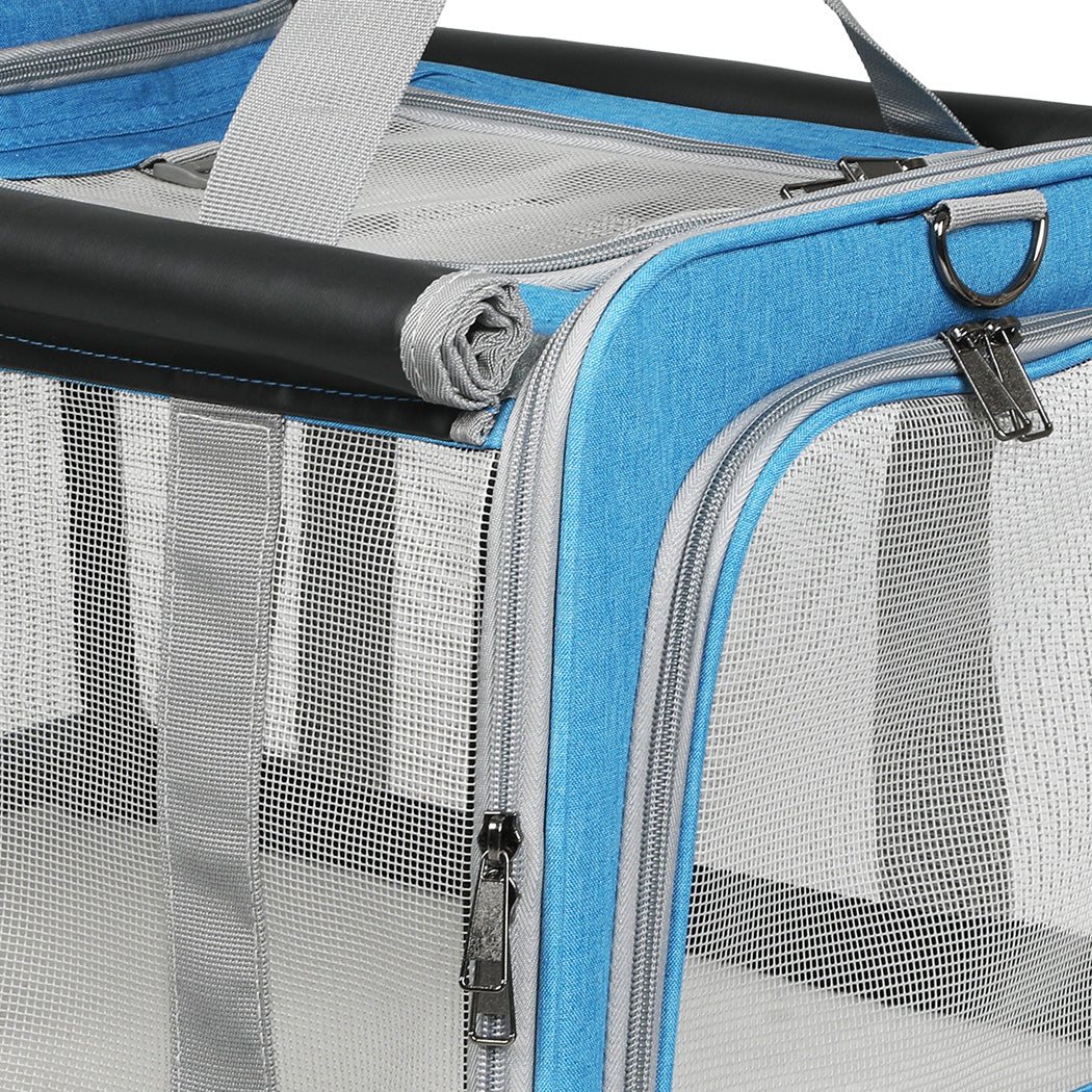 Pawz 3 in 1 Pet Soft Crate Dog Cat Carrier L Size Blue-1973193524660801539