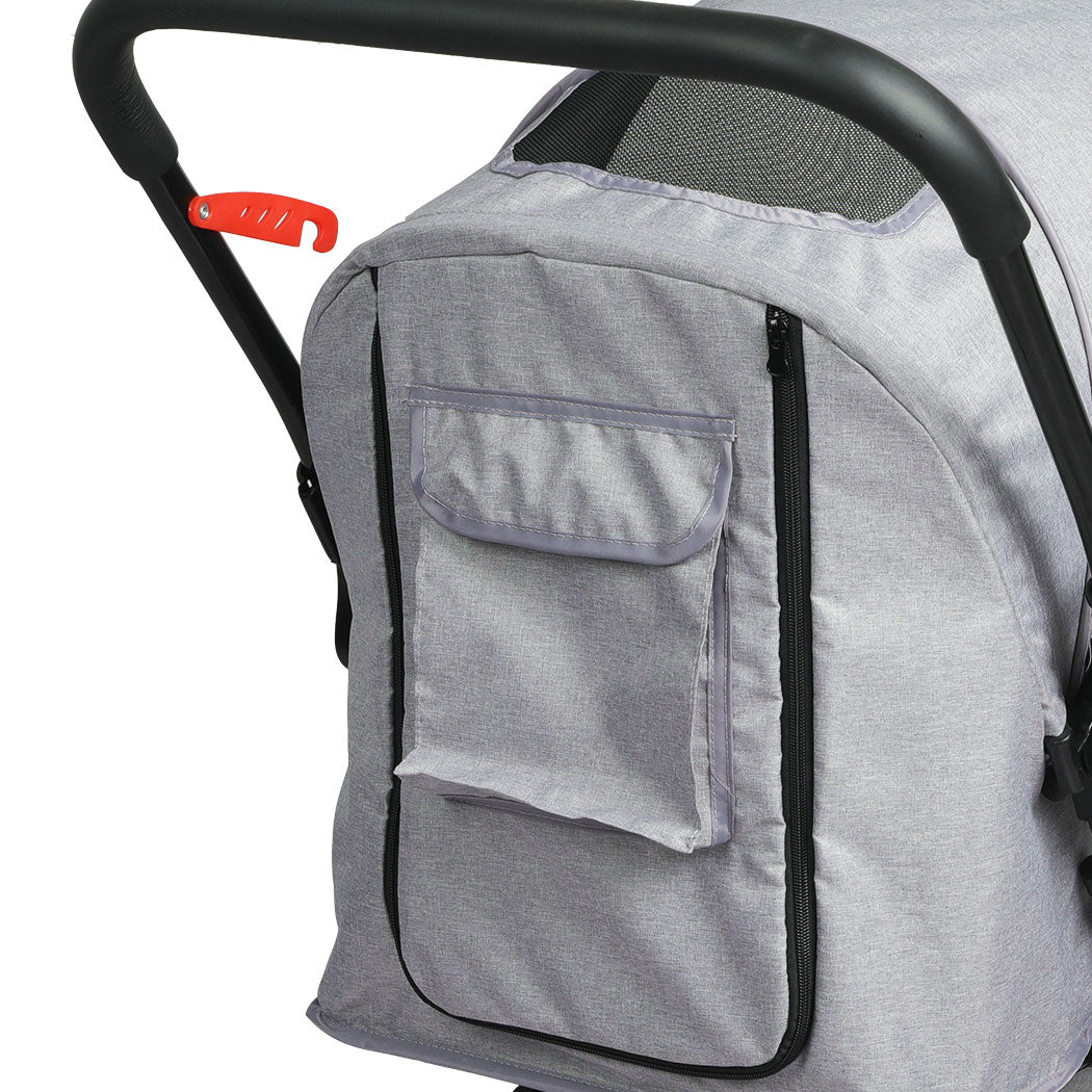 PaWz Pet Stroller Pram Dog Carrier Trailer Grey-1973193719360393219
