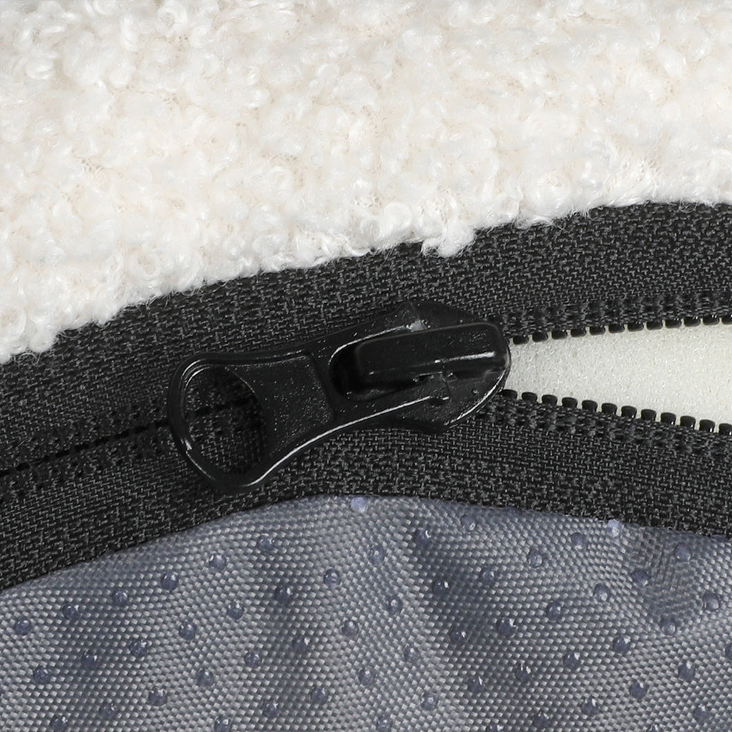 Pawz XL Size Orthopedic Dog Bed with Sherpa Plush Removable Cover in White-1975420345791942659