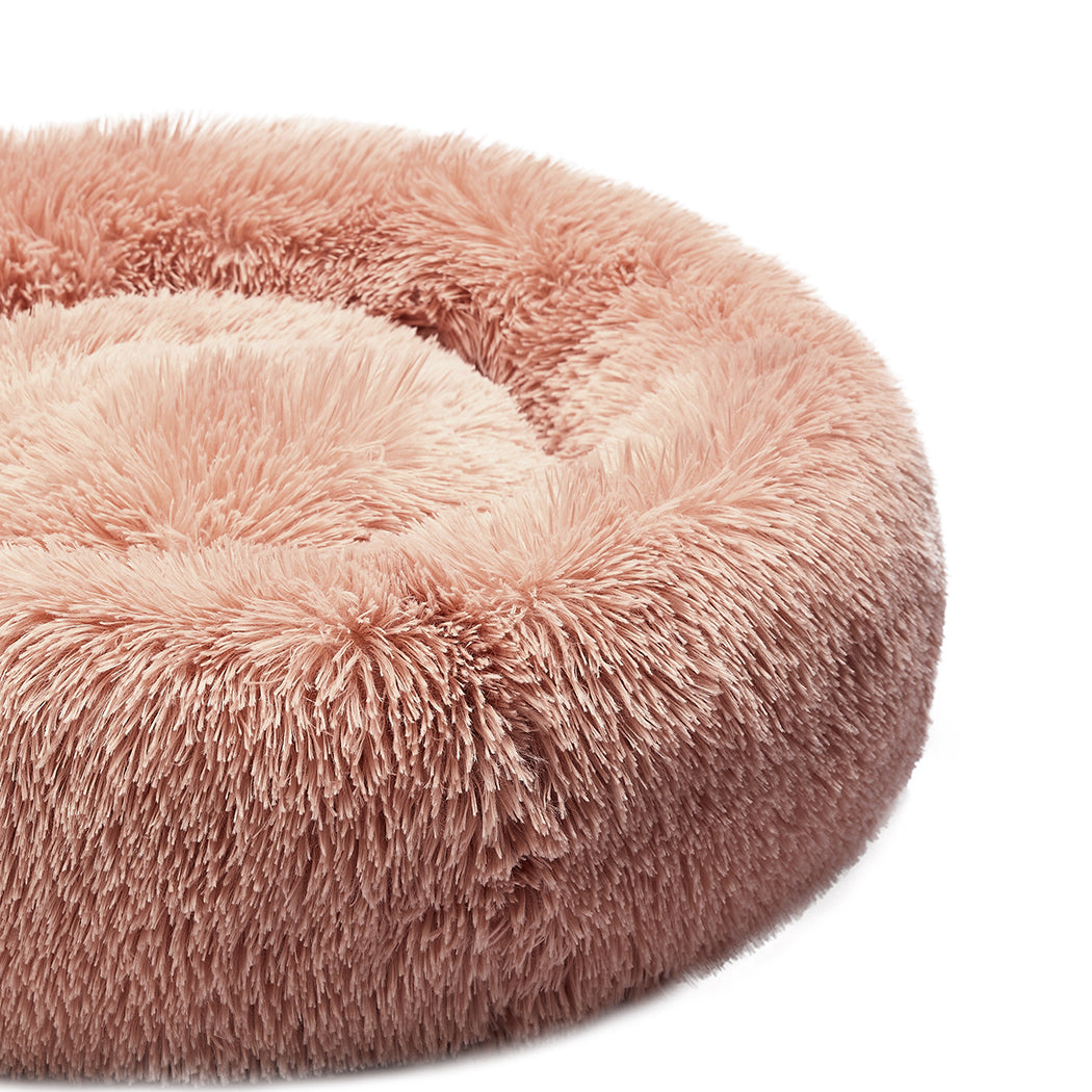 PaWz Pet Bed Cat Dog Donut Nest Calming M Pink Medium-1973193904194981891