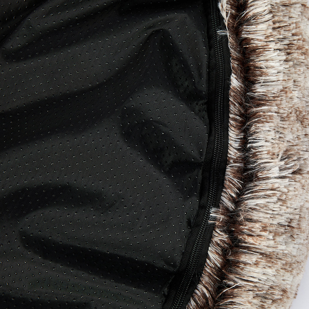 PaWz Pet Bed Cat Dog Donut Nest Calming XL Brown X-Large-1973193631959486468