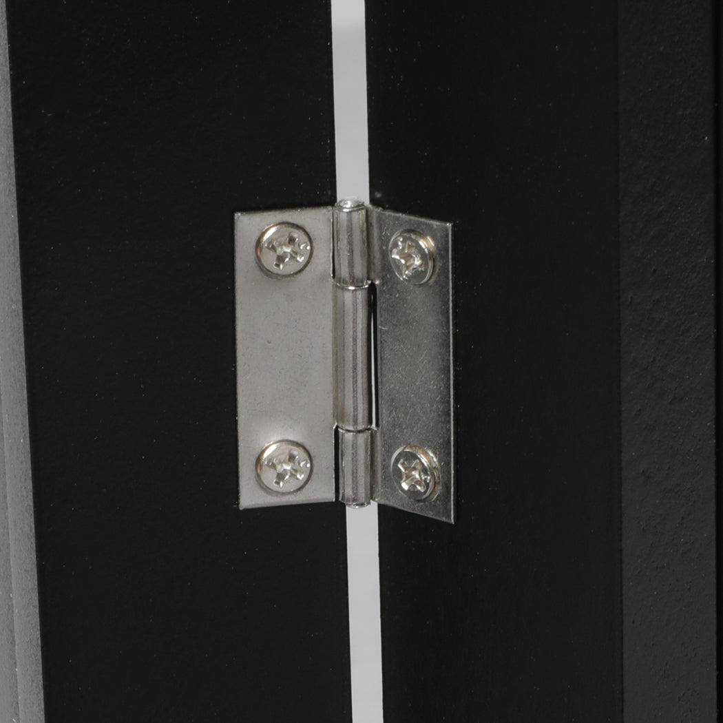 PaWz 3 Panels Wooden Pet Gate Dog Fence Black 139CM-1973193641983873028