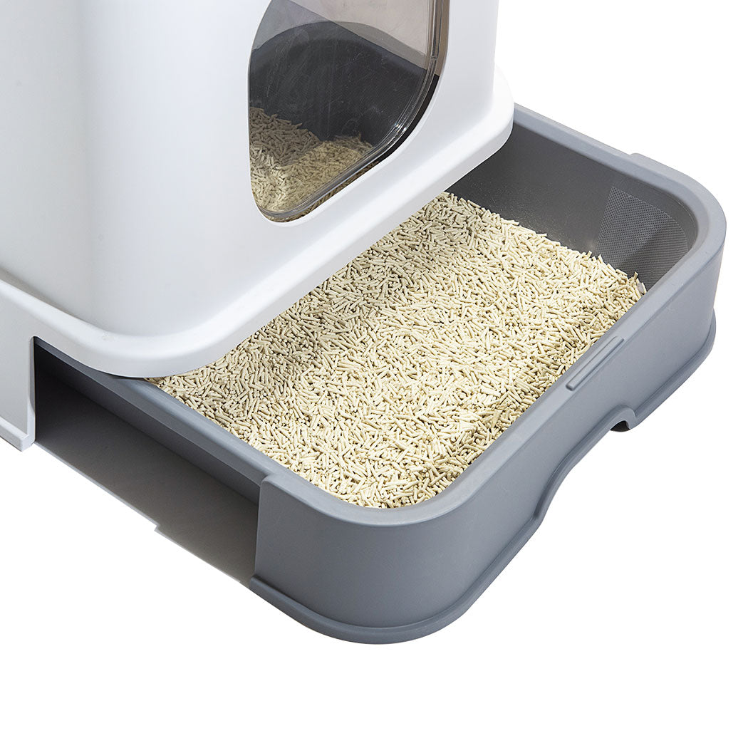 PaWz Cat Litter Box Fully Enclosed Kitty Grey-1975420444567801860
