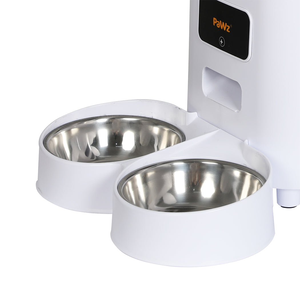PaWz 5L Automatic Pet Feeder 2 Bowl White-1973193691183058948