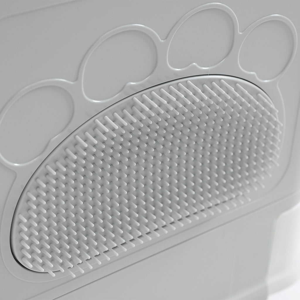 PaWz Foldable Cat Litter Box Tray Enclosed Grey-1975420460250304516