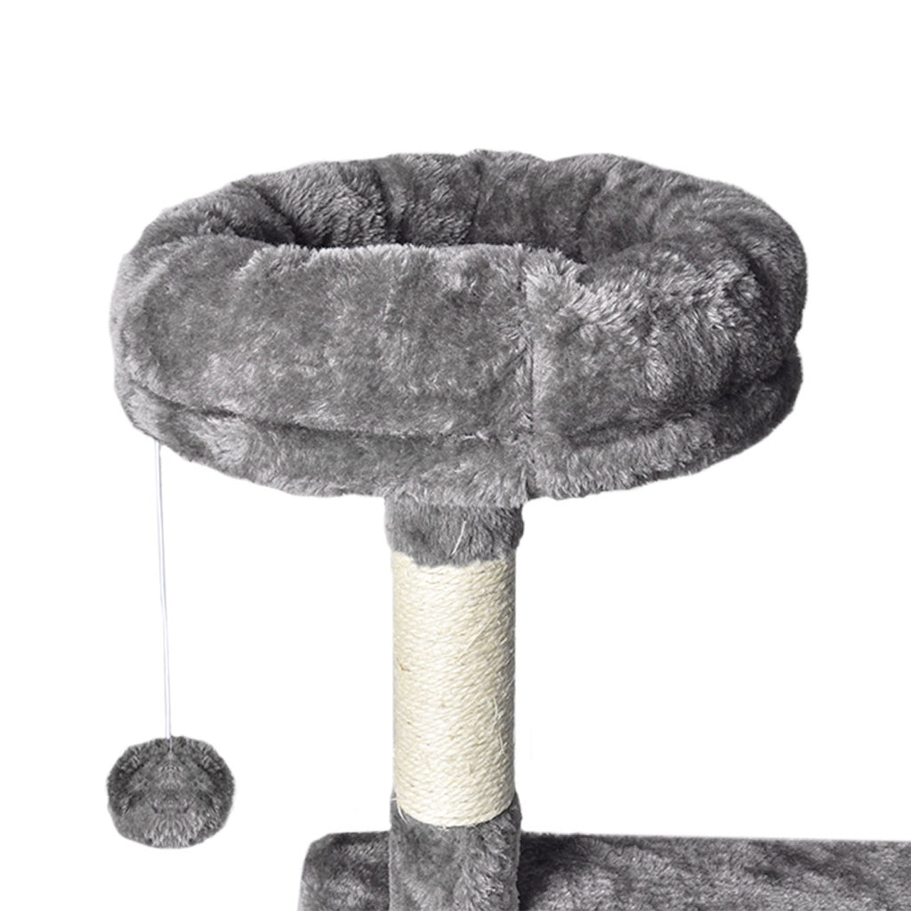 PaWz 130cm Cat Tree Toy Scratching Post Grey-1975420471298101252