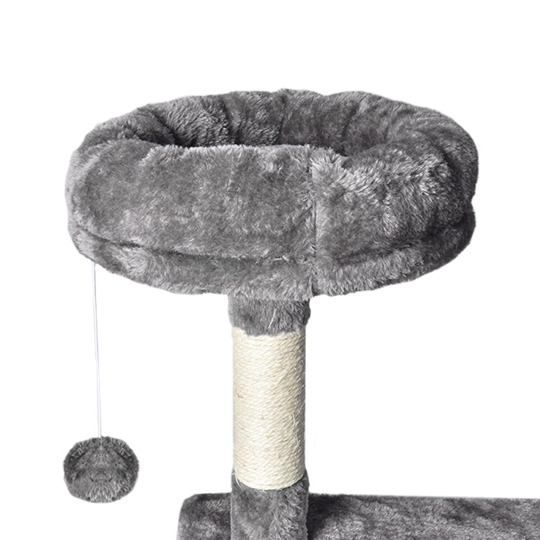 PaWz 130cm Cat Tree Toy Scratching Post Grey-1975420471298101252