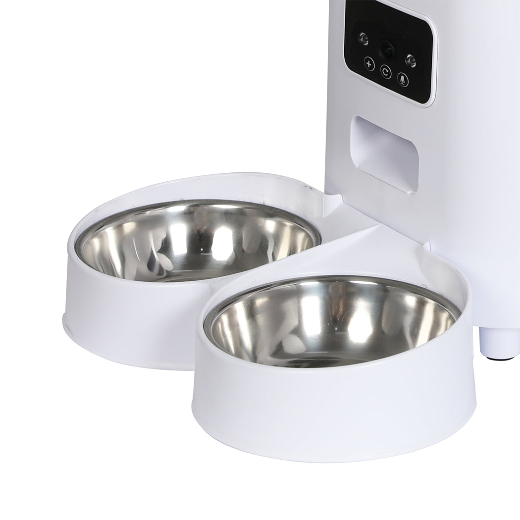 PaWz 5L Auto Pet Feeder Automatic Camera Wi-Fi White-1973193690939789316