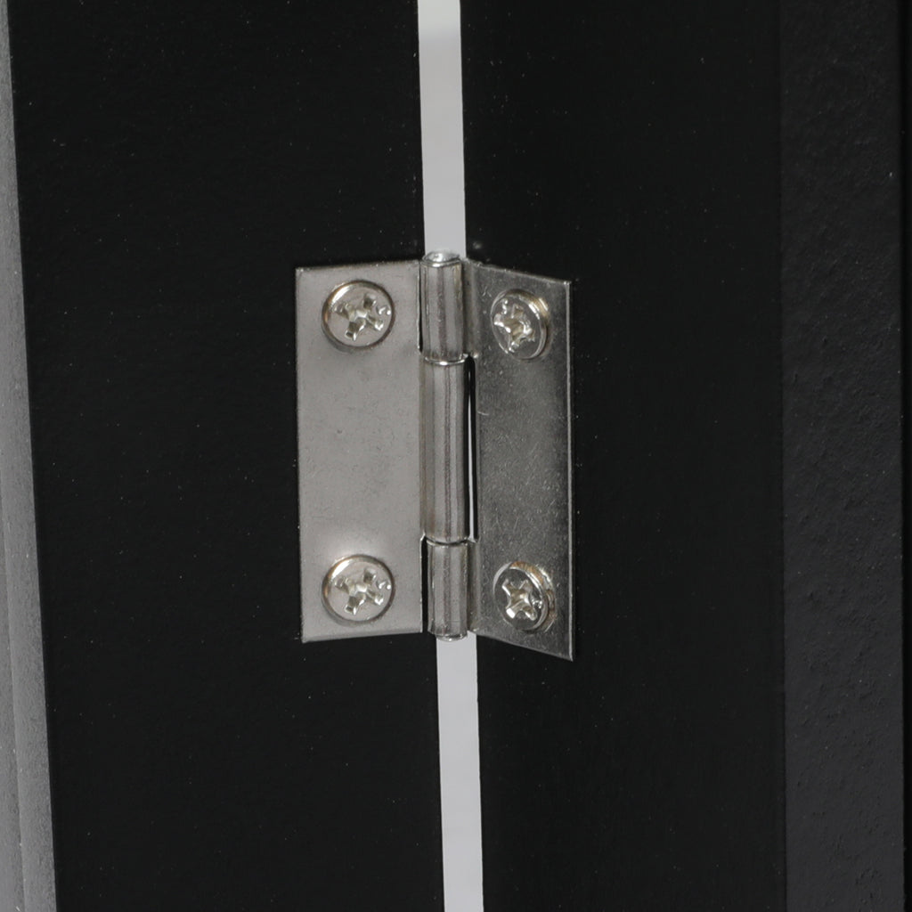 PaWz 4 Panels Wooden Pet Gate Dog Fence Black 600x 3MM-1973193642772402180