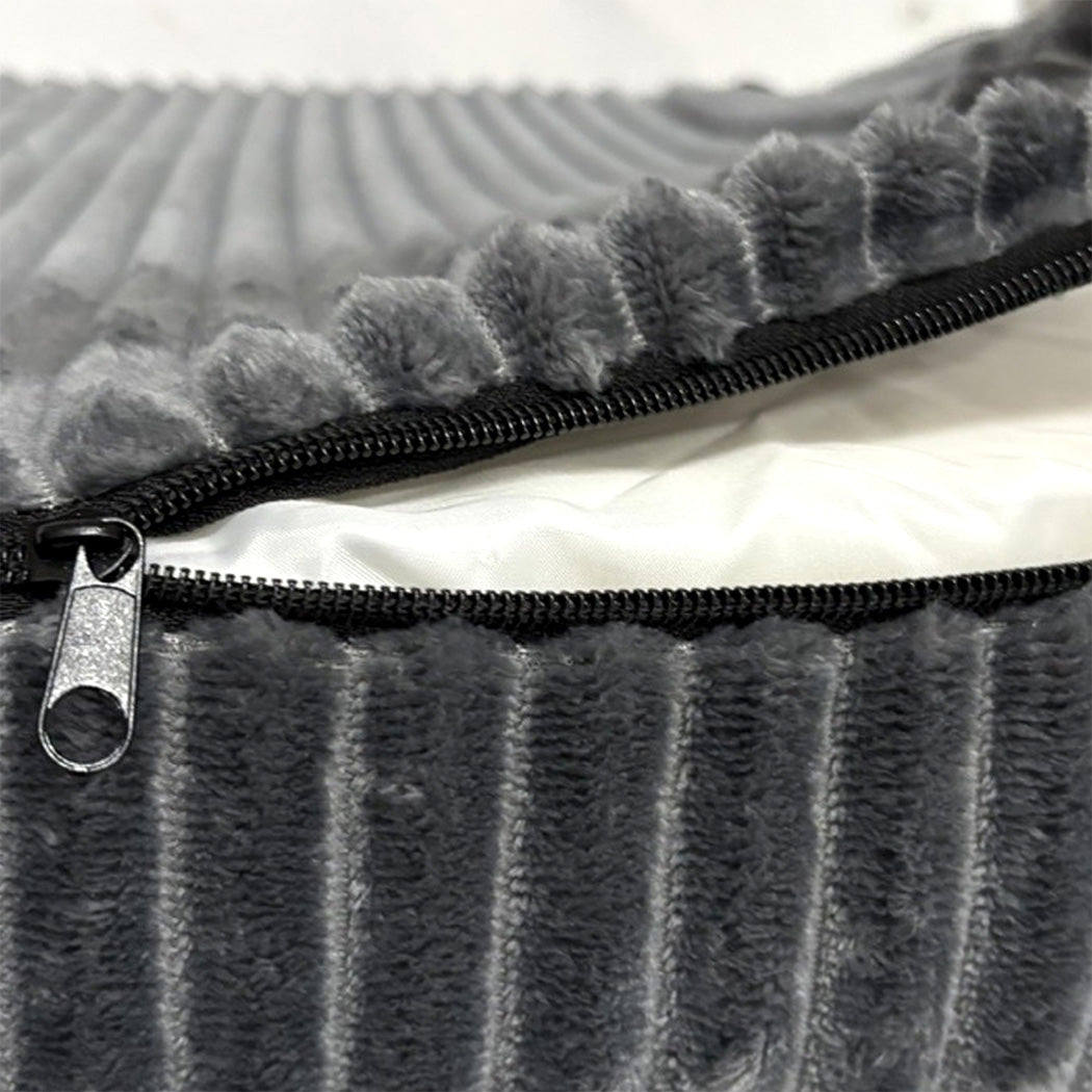 Pawz L Size Orthopedic Dog Bed with Corduroy Removable Cover Waterproof Washable Grey-1973193547268100101